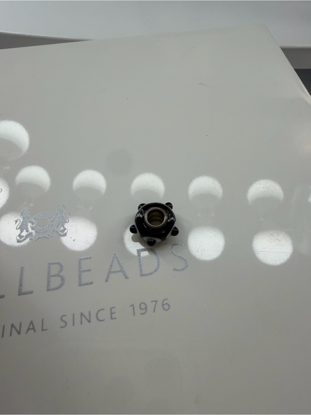 Trollbeads Black Glass Eye Bead Charm